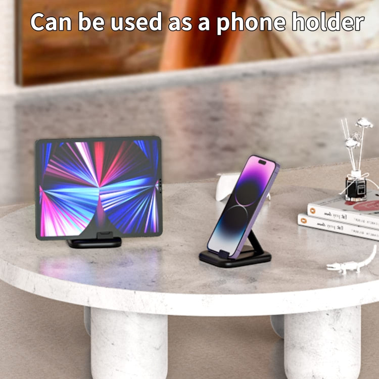 HE-C098 Multi-Functional USB Adapter Charging Cable Kit With Makeup Mirror & Phone Holder(Black) by buy2fix