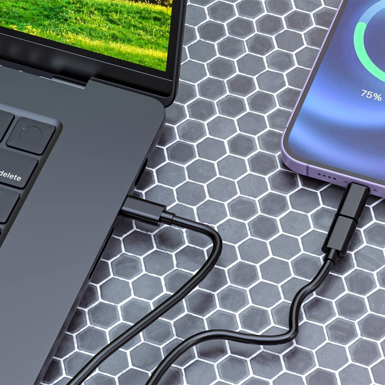 HE-C098 Multi-Functional USB Adapter Charging Cable Kit With Makeup Mirror & Phone Holder(Black) by buy2fix