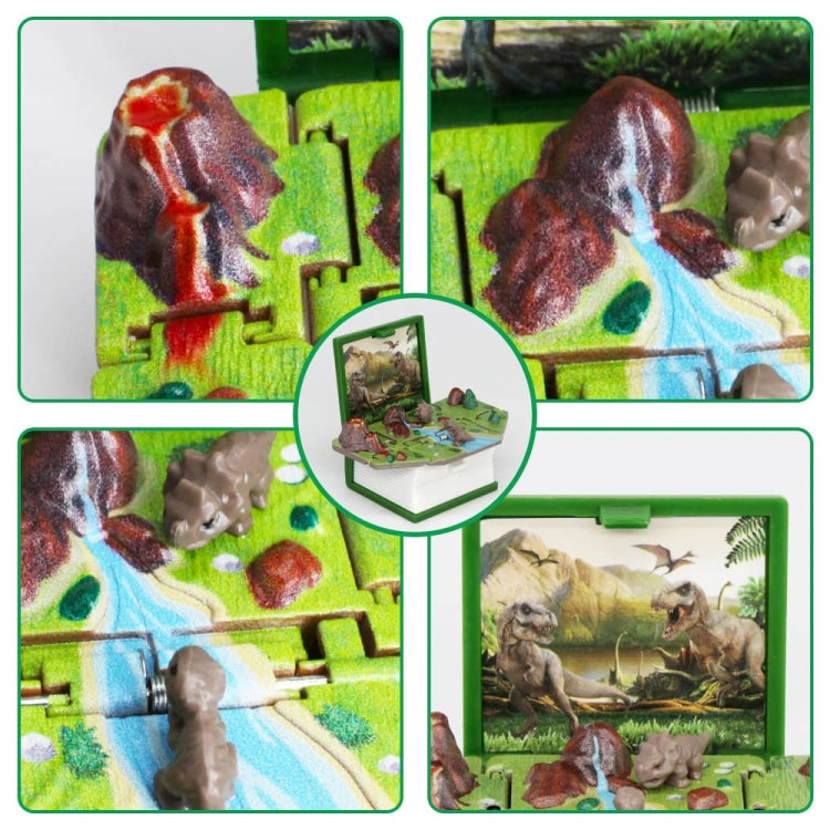Stereo Folding Book Keychain Kids Educational Toys(Dinosaur World Green) by buy2fix