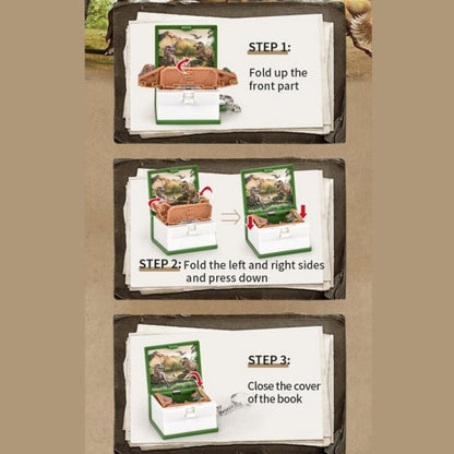 Stereo Folding Book Keychain Kids Educational Toys(Dinosaur World Green) by buy2fix