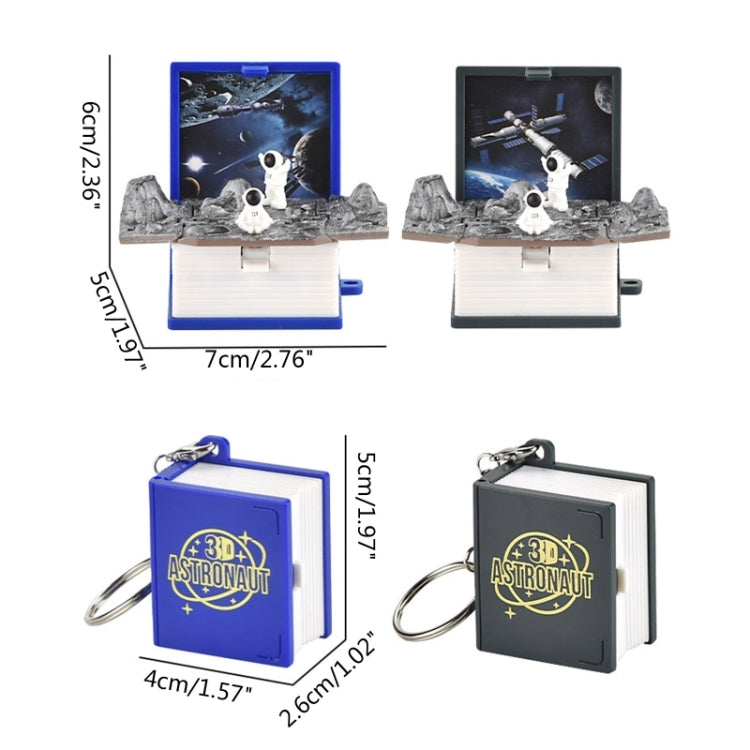 Stereo Folding Book Keychain Kids Educational Toys(Space Astronaut Gray) by buy2fix