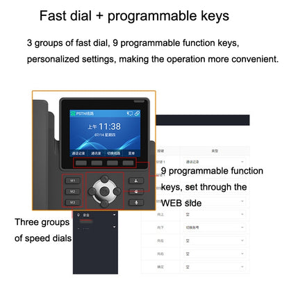 S135 PSTN+SIP Dual Mode Recording Smart Phone 6 Ways VOIP Network Phone IP Phone by buy2fix