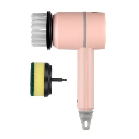 Wireless Electric Cleaning Brush USB Rechargeable Kitchen Bathtub Tile Cleaning Brushes Pink 1200 mAh - Sponges, Cloths & Brushes by buy2fix | Online Shopping UK | buy2fix