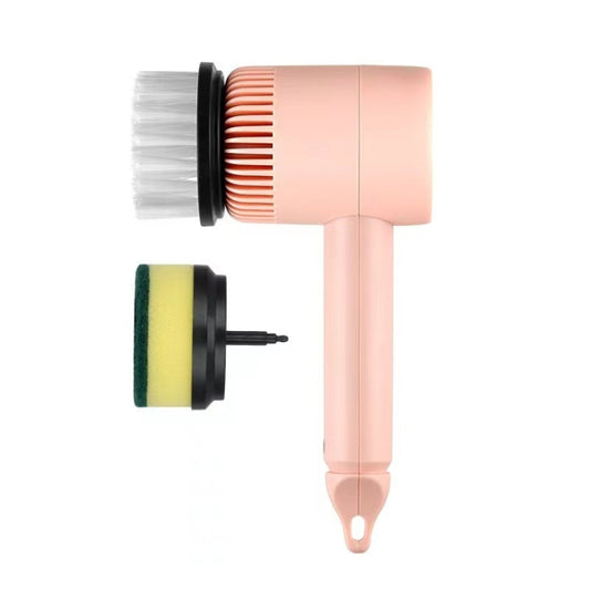 Wireless Electric Cleaning Brush USB Rechargeable Kitchen Bathtub Tile Cleaning Brushes Pink 800 mAh - Sponges, Cloths & Brushes by buy2fix | Online Shopping UK | buy2fix