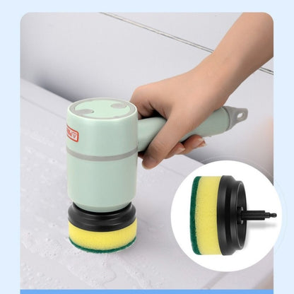 Wireless Electric Cleaning Brush USB Rechargeable Kitchen Bathtub Tile Cleaning Brushes Green 1200 mAh - Sponges, Cloths & Brushes by buy2fix | Online Shopping UK | buy2fix