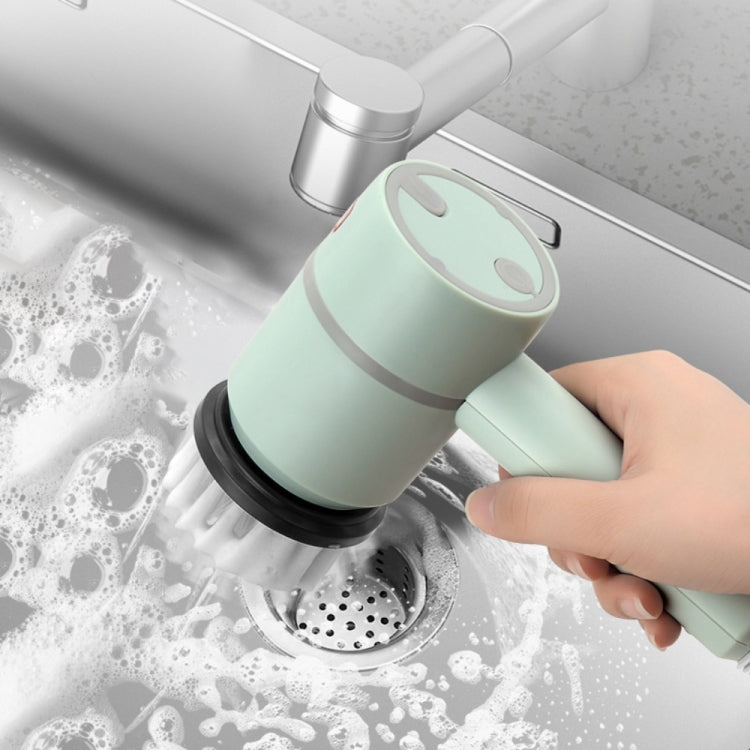 Wireless Electric Cleaning Brush USB Rechargeable Kitchen Bathtub Tile Cleaning Brushes Green 1200 mAh - Sponges, Cloths & Brushes by buy2fix | Online Shopping UK | buy2fix