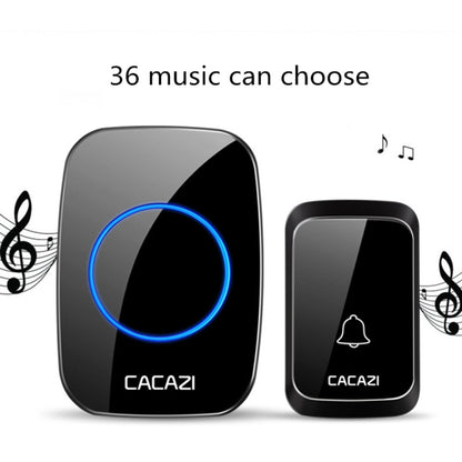 CACAZI A06-DC 1 to 2 Battery Smart Home Wireless Waterproof Doorbell(White) - Wireless Doorbell by CACAZI | Online Shopping UK | buy2fix