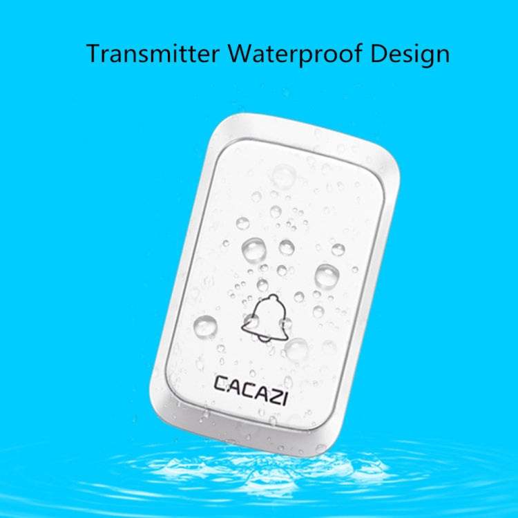 CACAZI A06-DC 1 to 2 Battery Smart Home Wireless Waterproof Doorbell(White) - Wireless Doorbell by CACAZI | Online Shopping UK | buy2fix