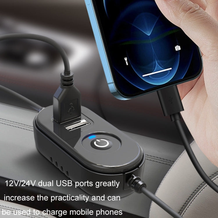 F6207 Car Rear Seat Zip Lock USB Double Head Fan, Model: USB - Heating & Fans by buy2fix | Online Shopping UK | buy2fix