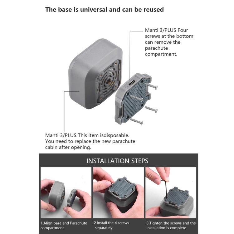 Manti 3 Plus Parachute for DJI Phantom 2 / 3 / 4 Improve Safety Slow Down Fall Speed Accessories by buy2fix