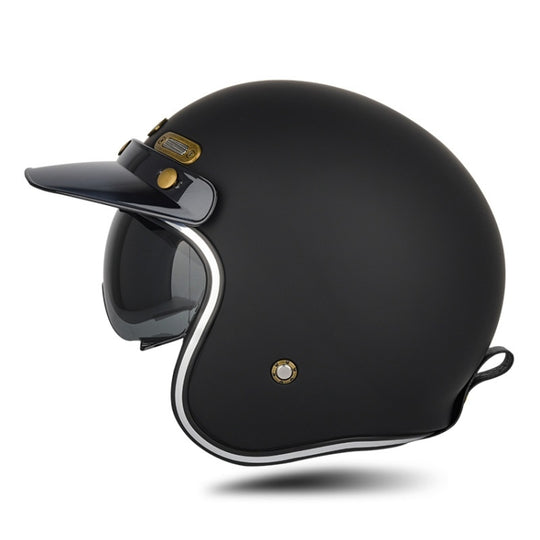 SOMAN Demi-casque de moto quatre saisons en fibre de carbone, couleur: FRP noir mat (M)