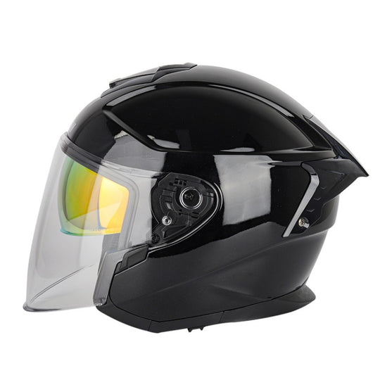 SOMAN Motorcycle Electric Bicycle Dual Lens Riding Helmet, Size: S(Bright Back)