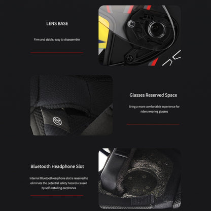 SOMAN Motorcycle Electric Bicycle Dual Lens Riding Helmet, Size: XL(Black Silver) by SOMAN