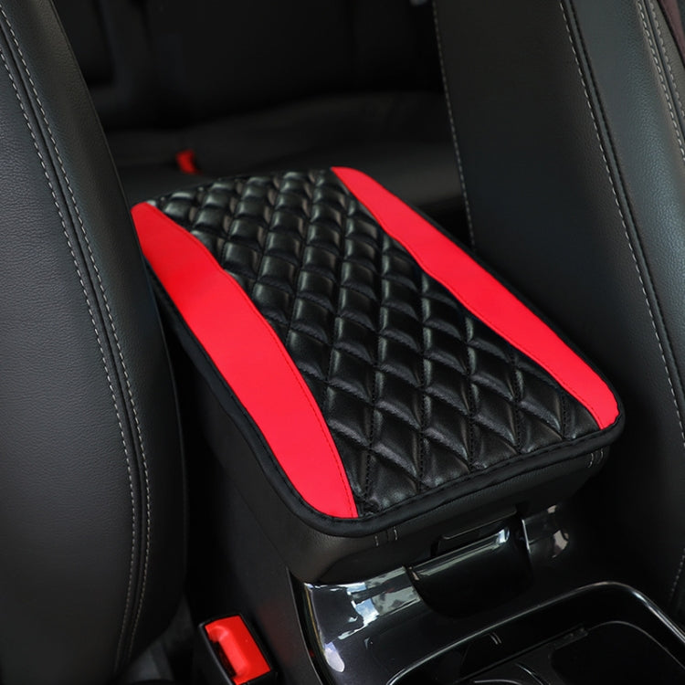 Car Center Console Cover Mat PU Leather Car Armrest Cover 32x19cm(Red) by buy2fix