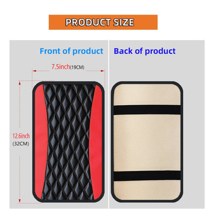Car Center Console Cover Mat PU Leather Car Armrest Cover 32x19cm(Red) by buy2fix
