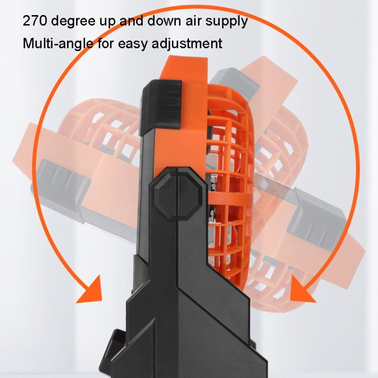 Outdoor Infinitely Variable Speed Portable Large Wind Charging Camping Lighting Fan(Black Green) by buy2fix