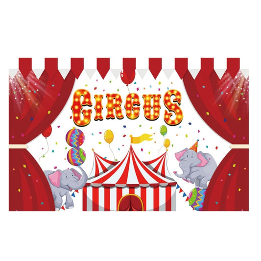 Animal Amusement Park Carnival Theme Background Banner Pull Flag Circus Background Decorative Cloth(W23020201) by buy2fix