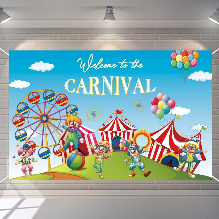 Animal Amusement Park Carnival Theme Background Banner Pull Flag Circus Background Decorative Cloth(W23022703) by buy2fix