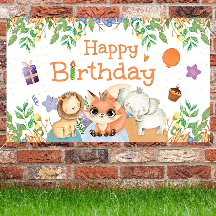 180x90cm Animal Birthday Theme Backdrop Cloth Party Decoration(2023SRB91) by buy2fix