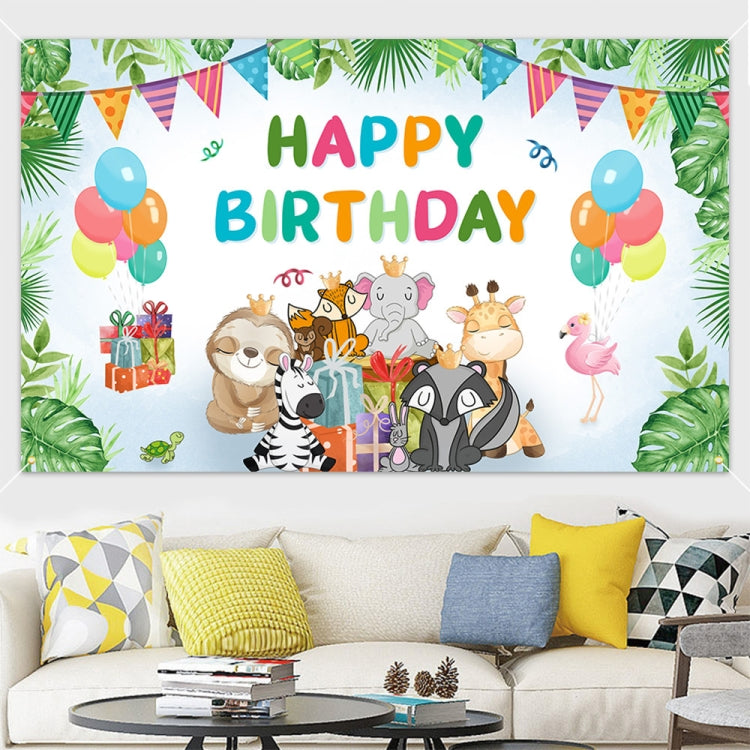 180x90cm Animal Birthday Theme Backdrop Cloth Party Decoration(2023SRB92) by buy2fix