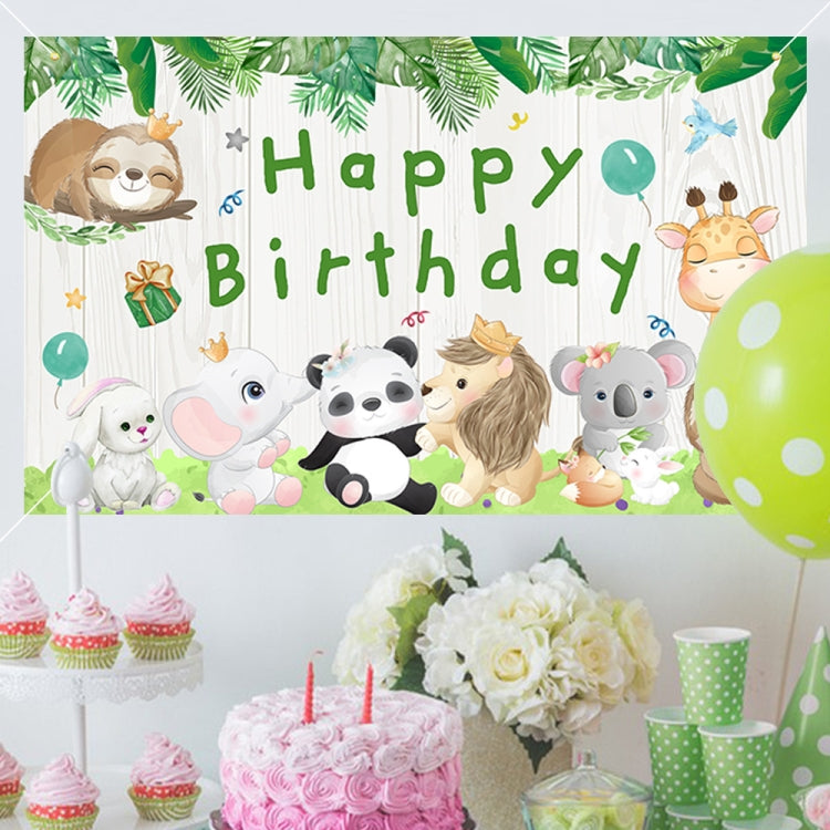 180x90cm Animal Birthday Theme Backdrop Cloth Party Decoration(2023SRB93) by buy2fix