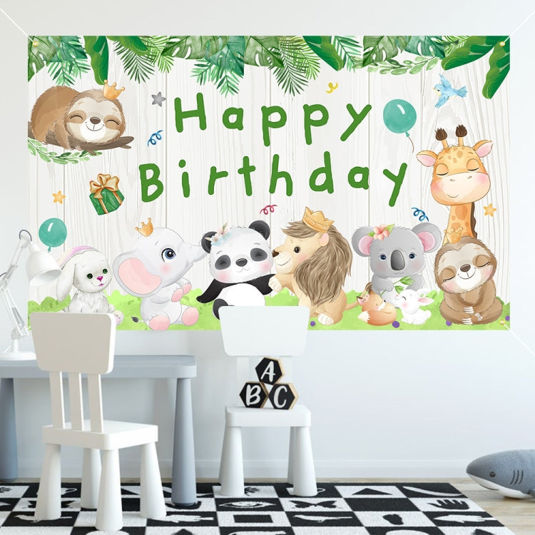 180x90cm Animal Birthday Theme Backdrop Cloth Party Decoration(2023SRB93) by buy2fix