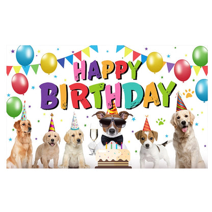 180x90cm Animal Birthday Theme Backdrop Cloth Party Decoration(2023SRB96) by buy2fix