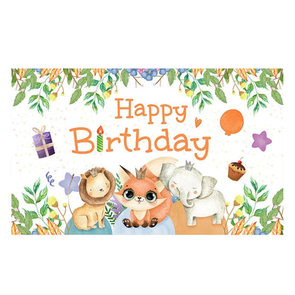 180x110cm Animal Birthday Theme Backdrop Cloth Party Decoration(2023SRB91) by buy2fix