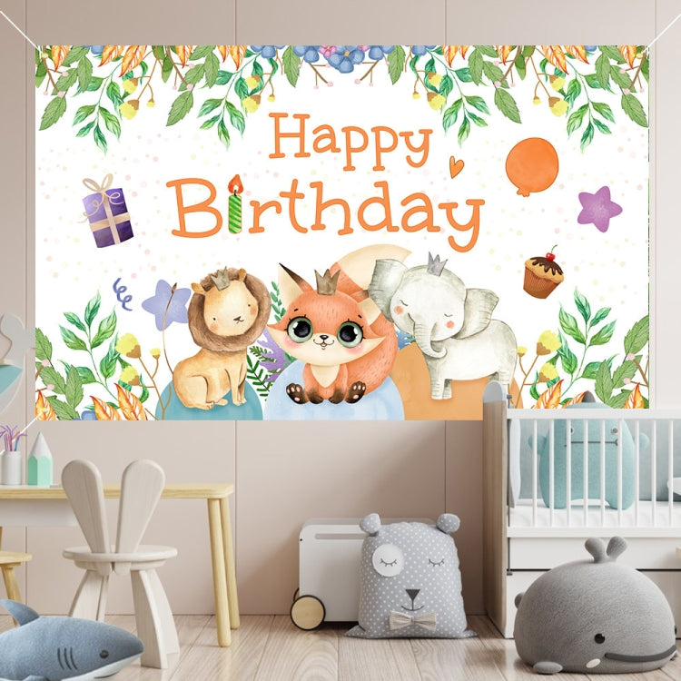 180x110cm Animal Birthday Theme Backdrop Cloth Party Decoration(2023SRB91) by buy2fix
