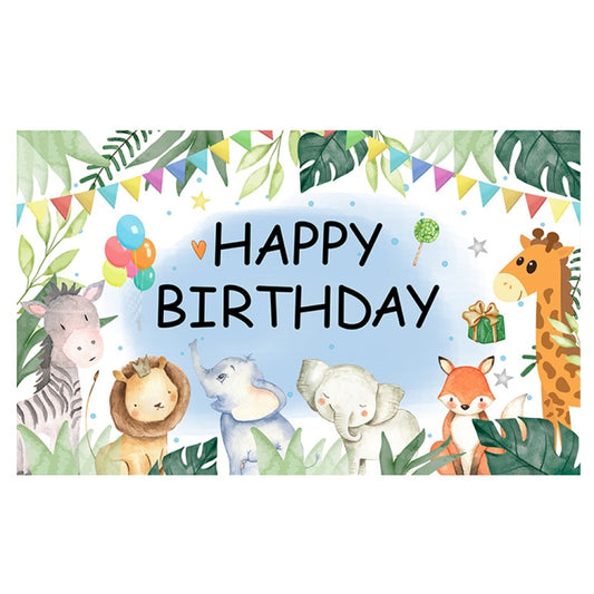 180x110cm Animal Birthday Theme Backdrop Cloth Party Decoration(2023SRB94) by buy2fix