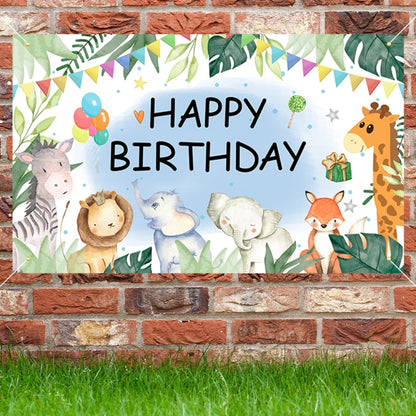 180x110cm Animal Birthday Theme Backdrop Cloth Party Decoration(2023SRB94) by buy2fix