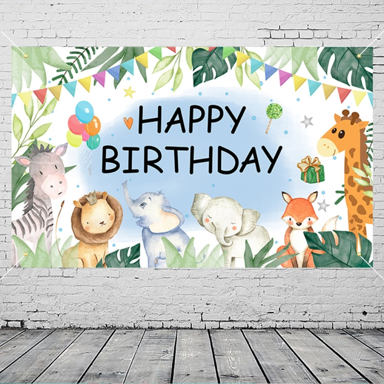 180x110cm Animal Birthday Theme Backdrop Cloth Party Decoration(2023SRB94) by buy2fix