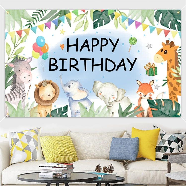 180x110cm Animal Birthday Theme Backdrop Cloth Party Decoration(2023SRB94) by buy2fix