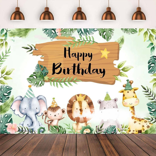 180x180cm Animal Kids Birthday Party Backdrop Cloth Tapestry Decoration Backdrop Banner Cloth by buy2fix