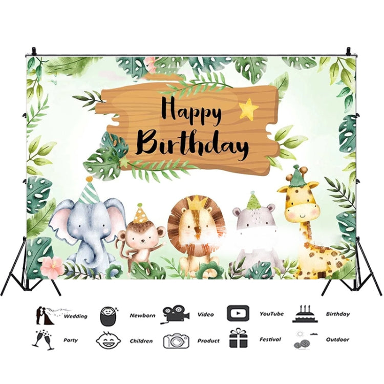 180x110cm Animal Kids Birthday Party Backdrop Cloth Tapestry Decoration Backdrop Banner Cloth by buy2fix