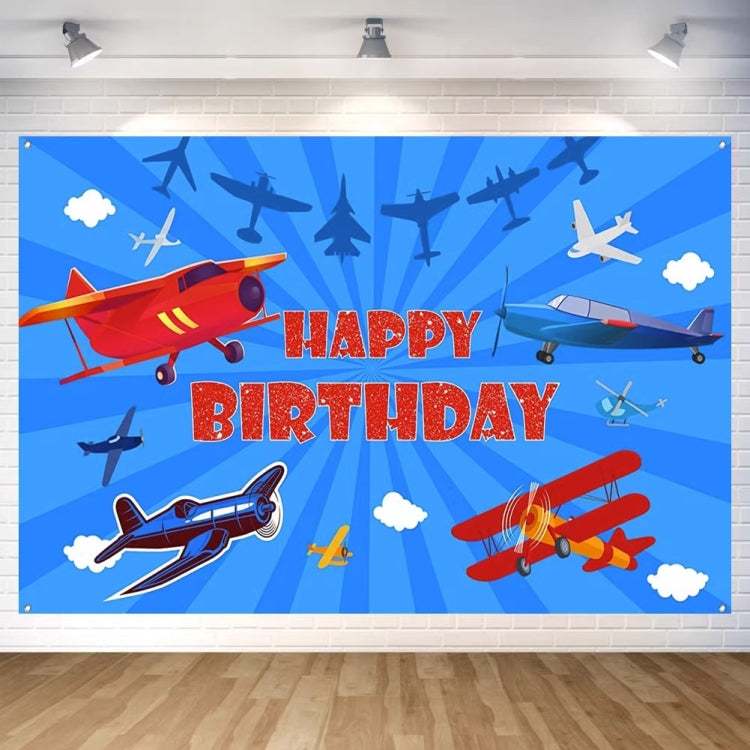 180x110cm Airplane Theme Birthday Background Cloth Children Birthday Party Decoration Photography Background by buy2fix