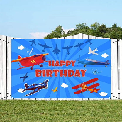 180x120cm Airplane Theme Birthday Background Cloth Children Birthday Party Decoration Photography Background by buy2fix