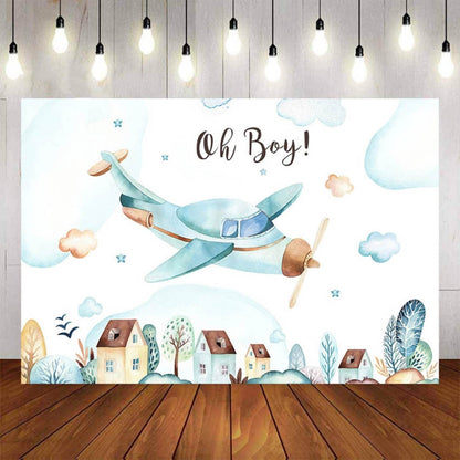 180x110cm Aircraft Theme Birthday Background Cloth Party Decoration Photography Background by buy2fix