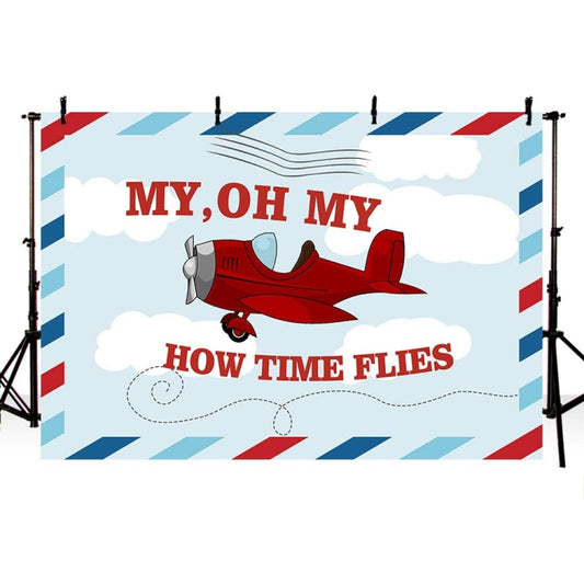210x150cm Cartoon Small Aircraft Children Birthday Background Cloth by buy2fix
