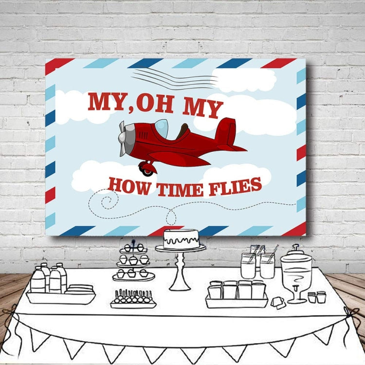 180x180cm Cartoon Small Aircraft Children Birthday Background Cloth by buy2fix