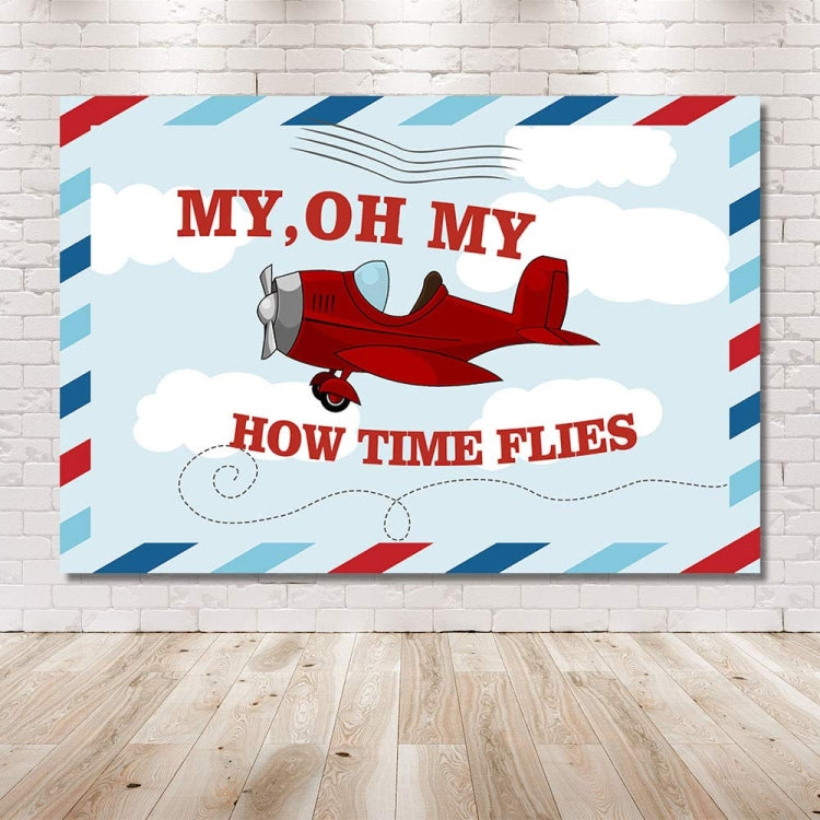 210x180cm Cartoon Small Aircraft Children Birthday Background Cloth by buy2fix