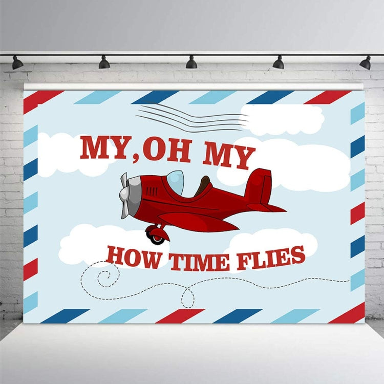 150x100cm Cartoon Small Aircraft Children Birthday Background Cloth by buy2fix