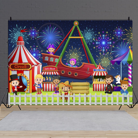 150 x 100cm Circus Amusement Park Ferris Wheel Photography Background Cloth(MDA07158) by buy2fix