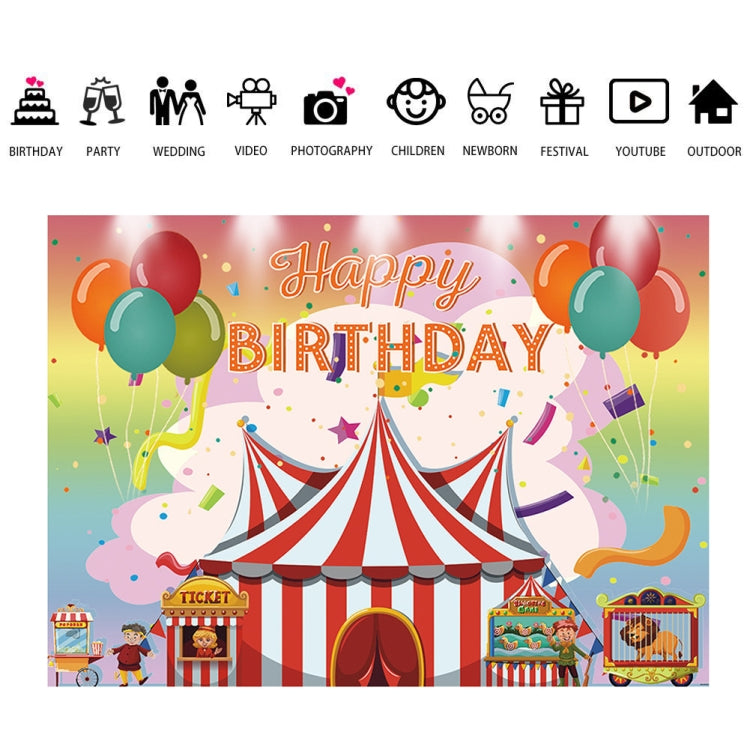 180x120cm Children Birthday Background Cloth Carnival Gay Party Birthday Theme Background Banner Circus Background Hanging Flag by buy2fix