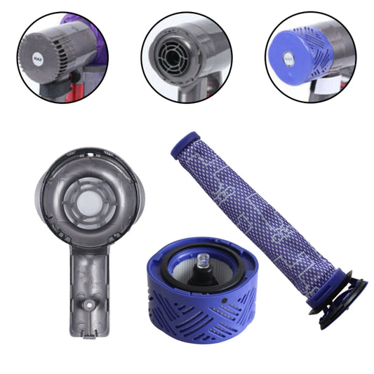 For Dyson V6 DC59/58/63/74 Vacuum Cleaner Accessories Motor Rear Cover + Rear Filter Element + Front - For Dyson Accessories by buy2fix | Online Shopping UK | buy2fix