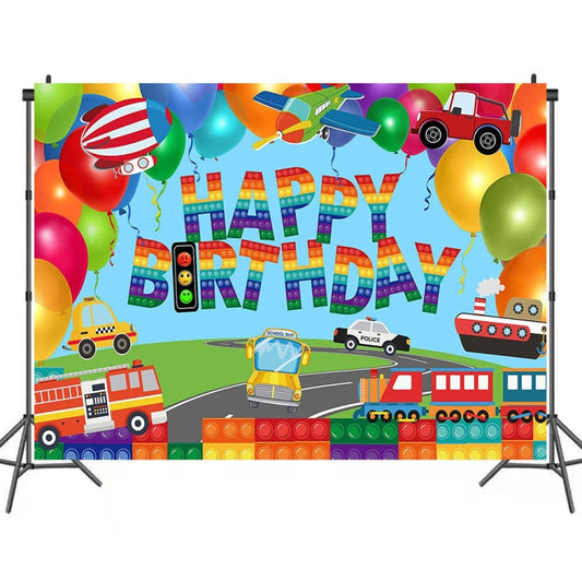 210x180cm Train Fire Truck Party Background Cloth by buy2fix