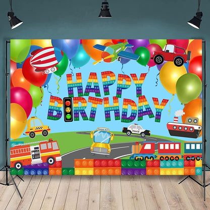 150x100cm Train Fire Truck Party Background Cloth by buy2fix