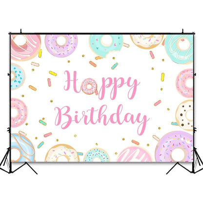 180x180cm Donut Cartoon Children Birthday Background Cloth by buy2fix