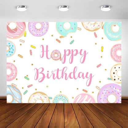 210x150cm Donut Cartoon Children Birthday Background Cloth by buy2fix