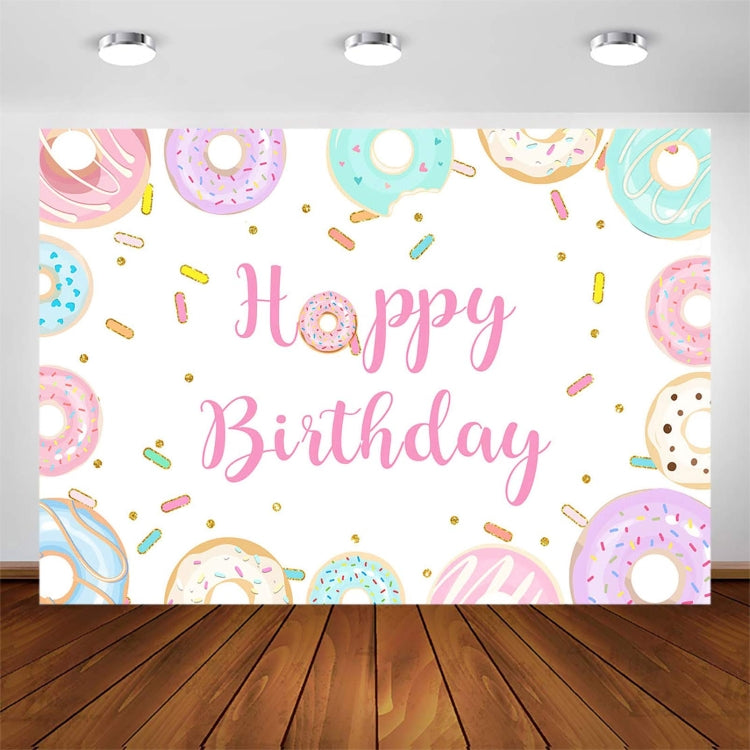 180x180cm Donut Cartoon Children Birthday Background Cloth by buy2fix